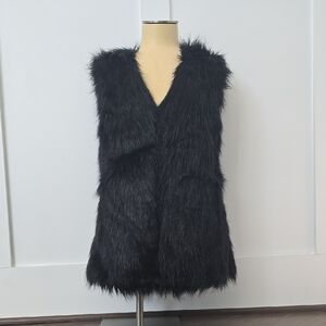 Black Faux Fur Vest